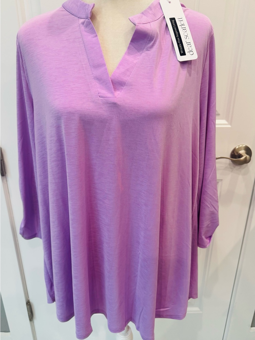 Dear Scarlett Lavender Split-Neck Swing Tunic